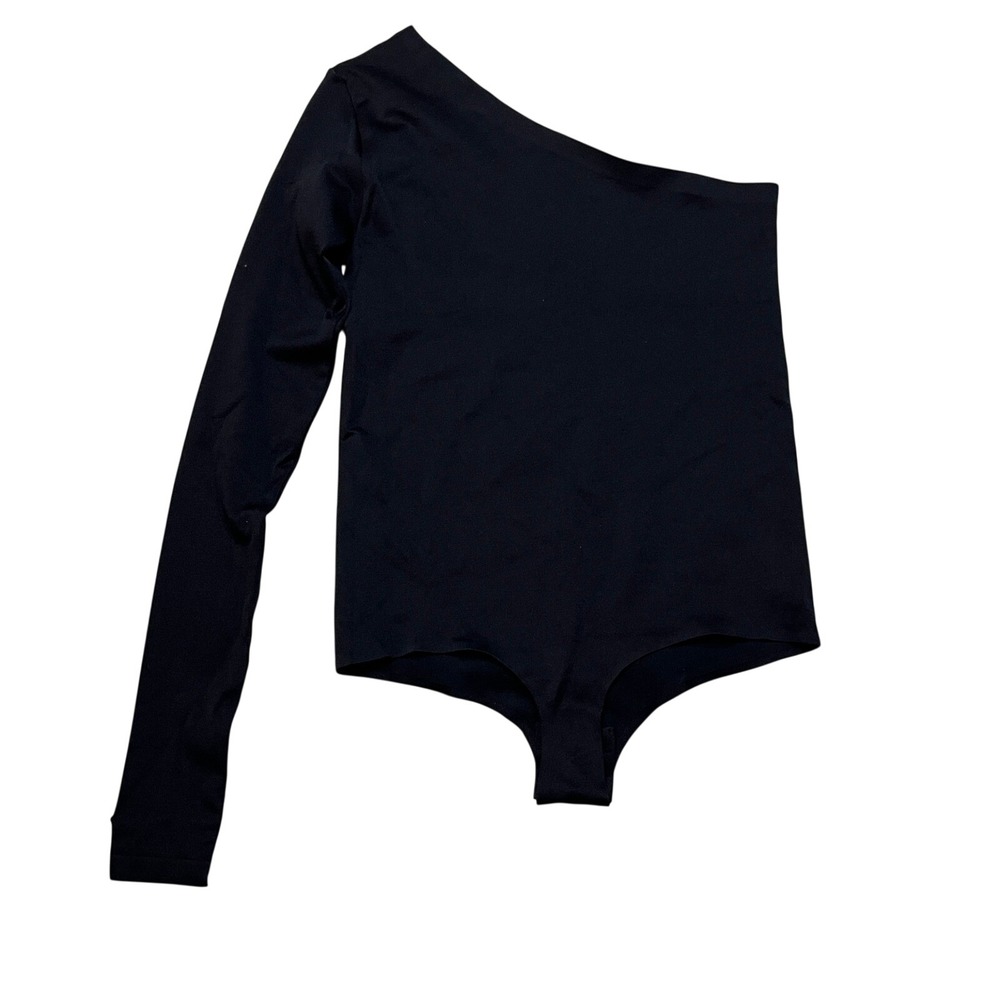 Commando Bodysuit Women OS Black Prima One Shoulder SSL404 Asymmetrical Sleek